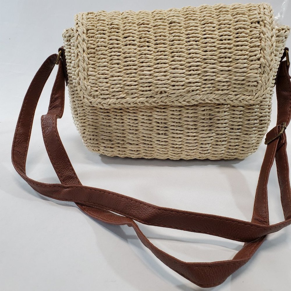 Rattan Crossbody bag w Vintage Weave - New!